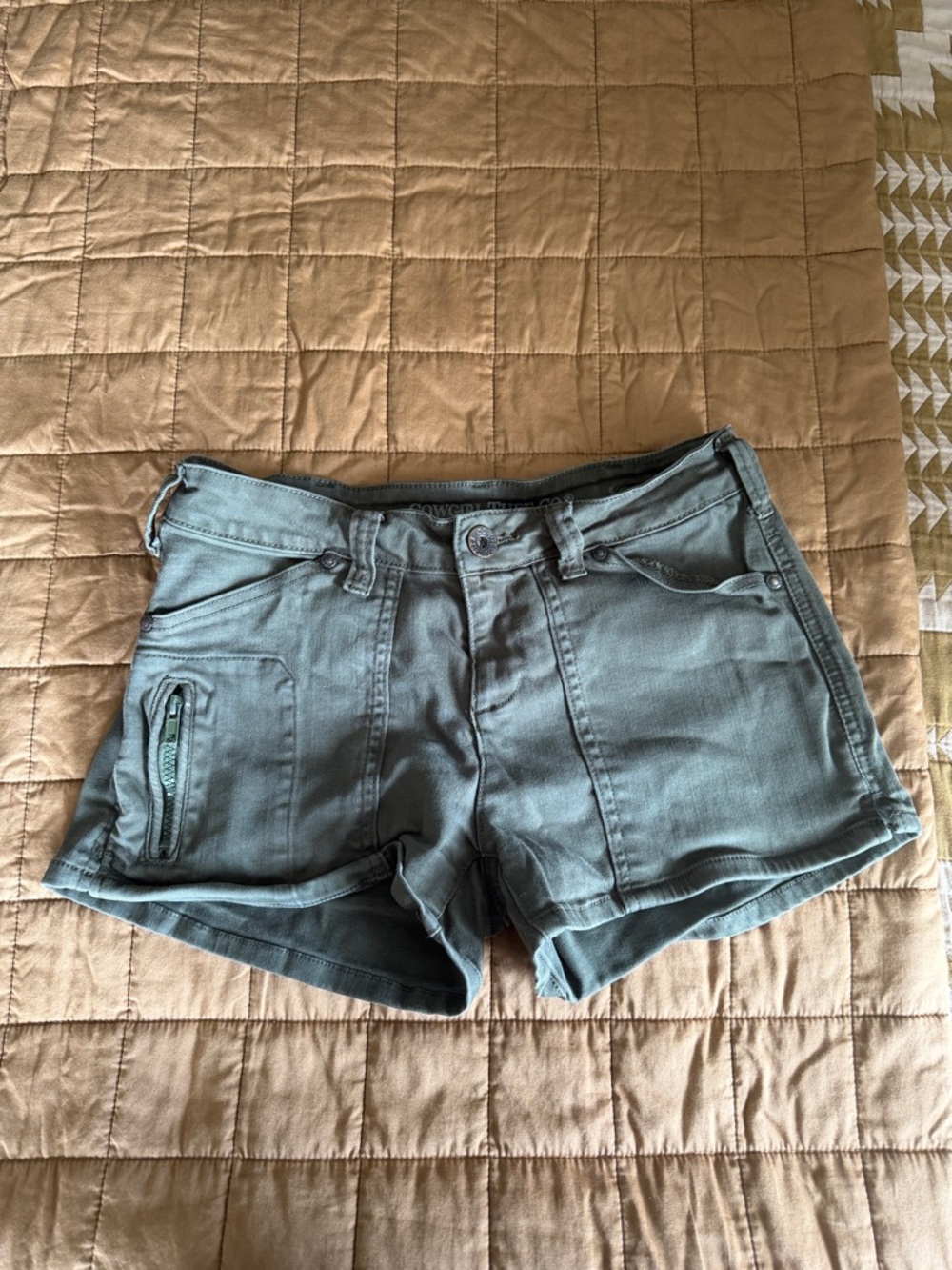 Cowgirl Tuff Olive Green Cargo Shorts